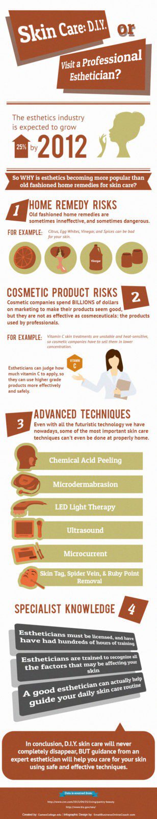 Skin Care: DIY or Visit A Professional Esthetician? (Infographic image)