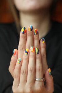 woman's nails with manicure