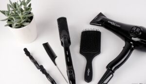 cosmetology tools - black hair brush