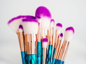 blue and brown makeup brush set | Makeup Brushes