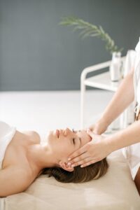 A Woman Getting a Face Massage | Lymphatic Drainage